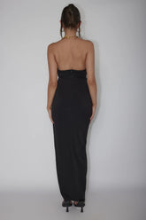 Slow Dance Chain Halter Midi Dress Black